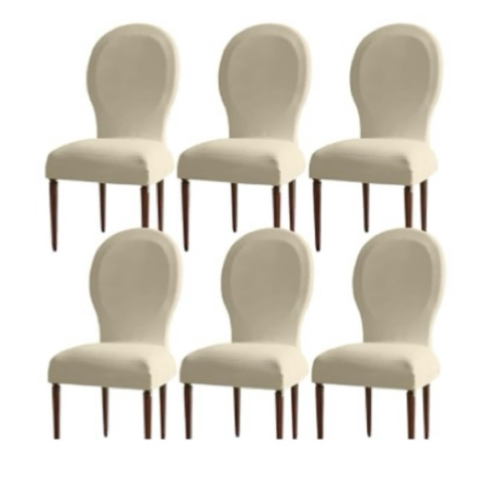 Elegant Cream Chair Covers set of 6